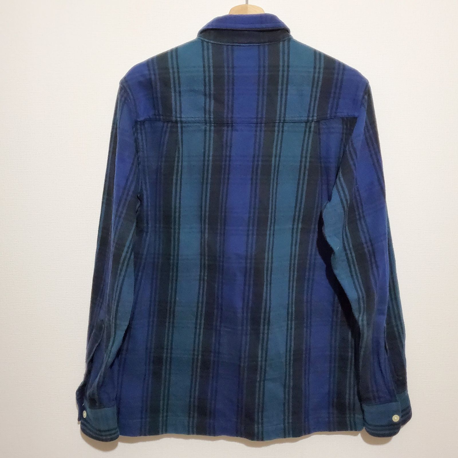 WTAPS ダブルタップス チェック ネルシャツ ブルー×グリーン - メルカリ