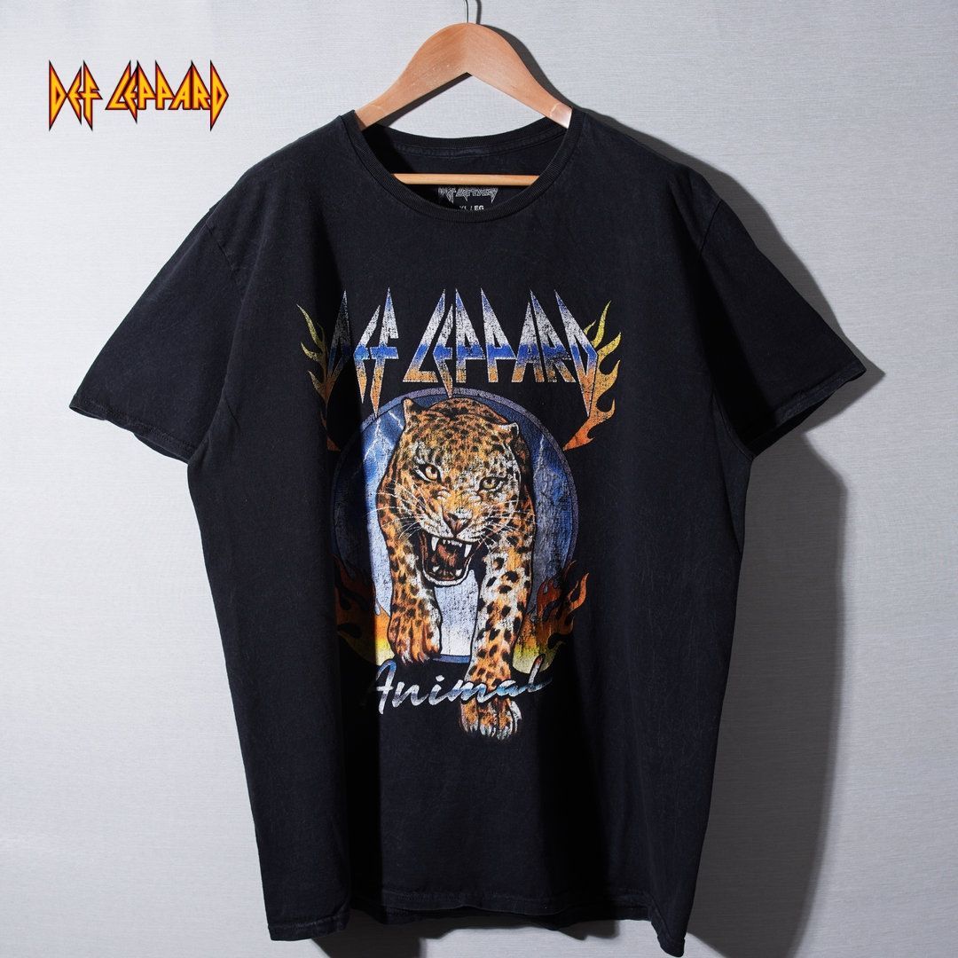 デフレパード Def Leppard Tシャツ XL ブラック アニマル レオパード