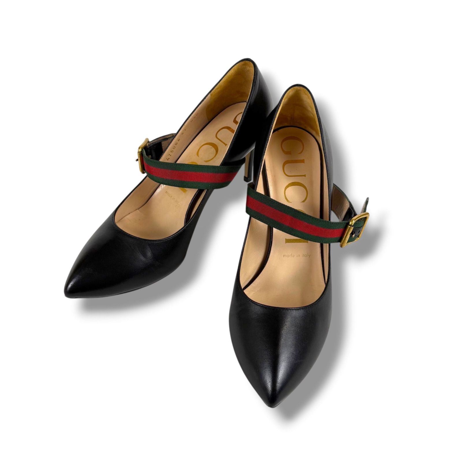 グッチ GUCCI ポインテッドトゥ シェリーライン ハイヒール パンプス