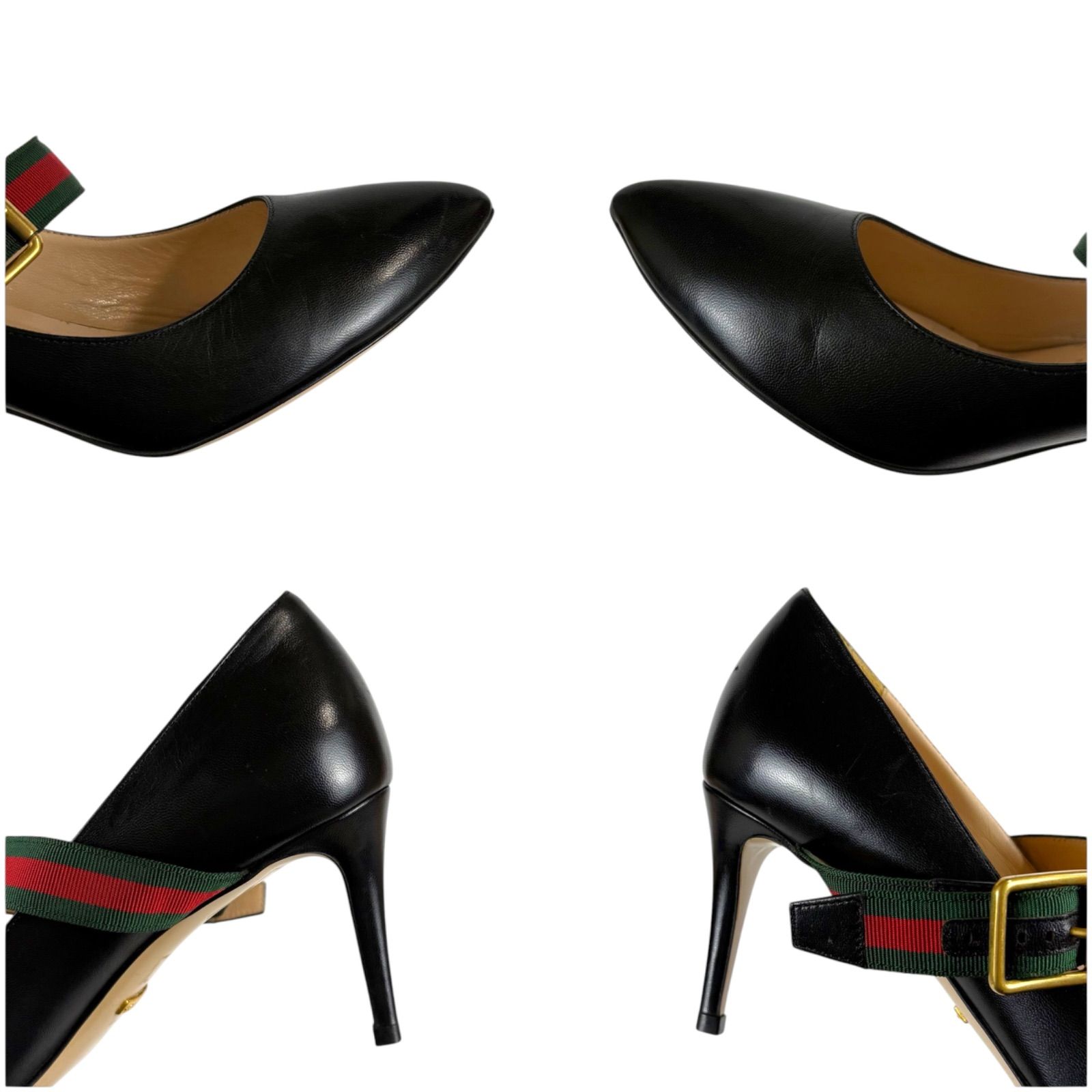 グッチ GUCCI ポインテッドトゥ シェリーライン ハイヒール パンプス