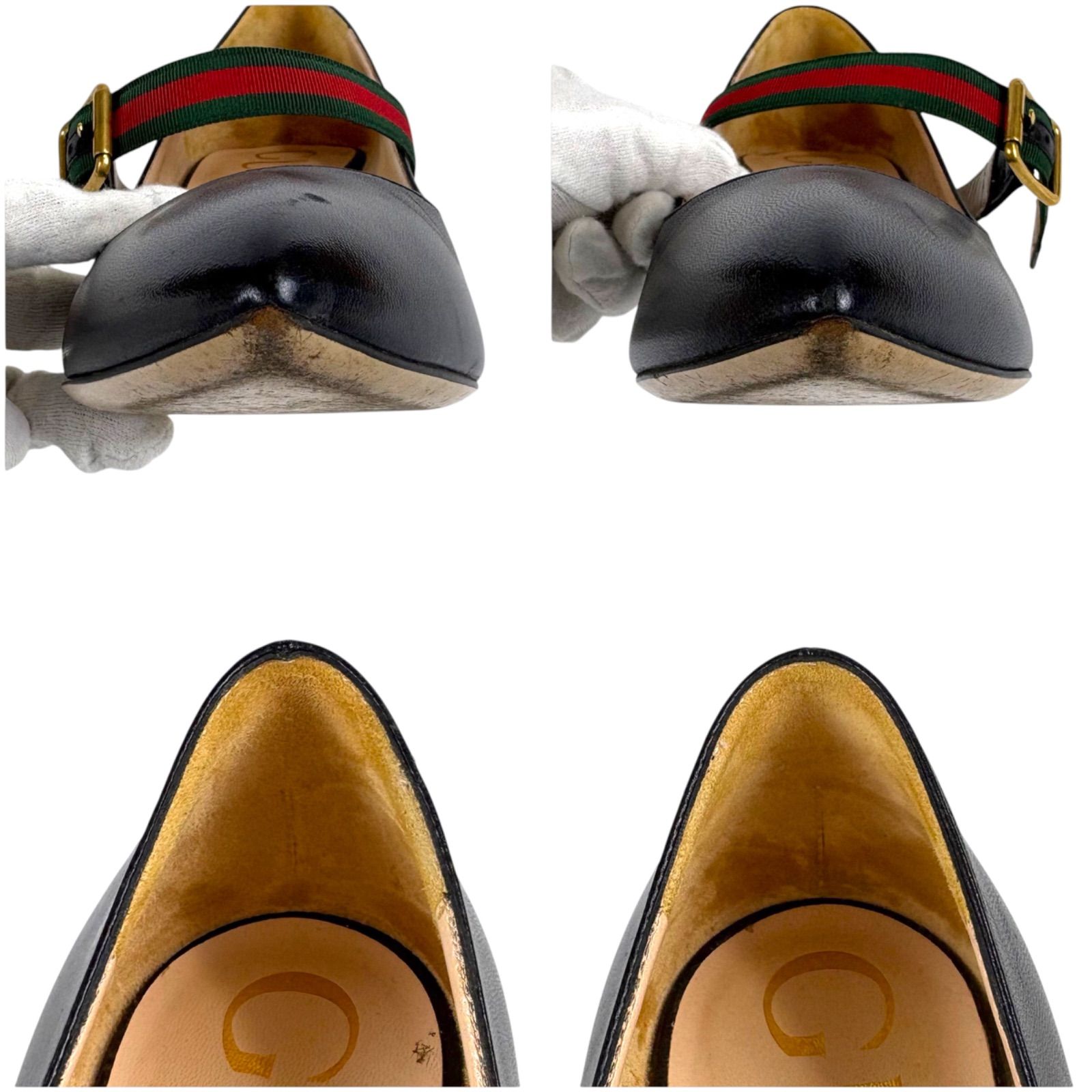 グッチ GUCCI ポインテッドトゥ シェリーライン ハイヒール パンプス