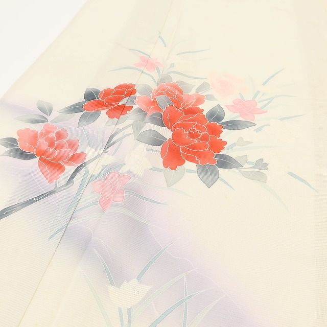 百華❀Y5030◇正絹 仕付け糸付き 夏着物 手描き友禅 絽 訪問着 - メルカリ
