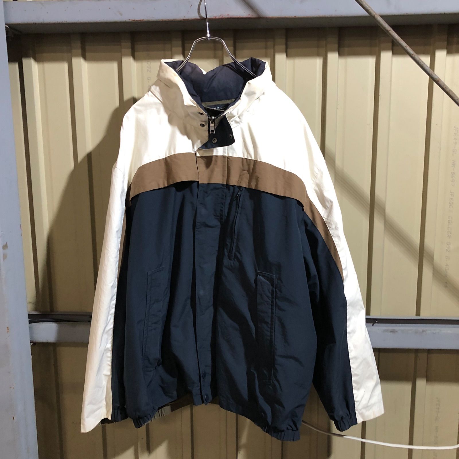 2504 NAUTICA ナイロンジャケット リバーシブル ホワイト/ネイビー 