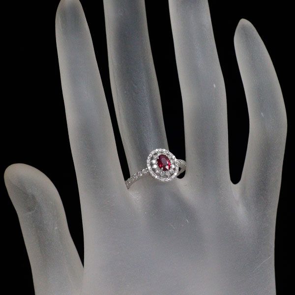 Pt900 ルビー ダイヤモンド リング 0.42ct D0.45ct - メルカリ