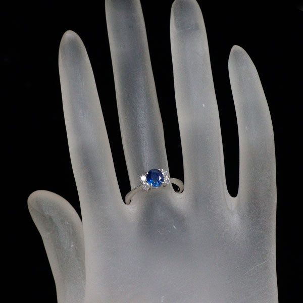 Pt900 サファイア ダイヤモンド リング 0.83ct D0.23ct - メルカリ