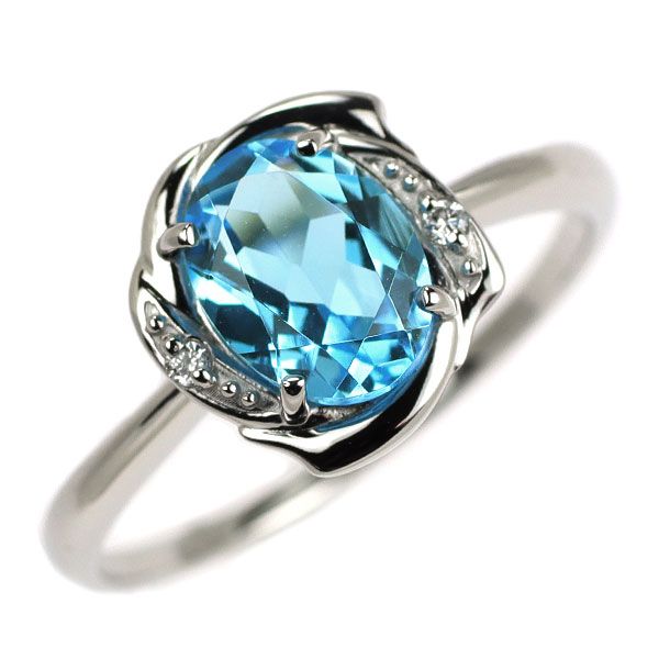 Pt950 ブルートパーズ ダイヤモンド リング 1.49ct D0.01ct - メルカリ