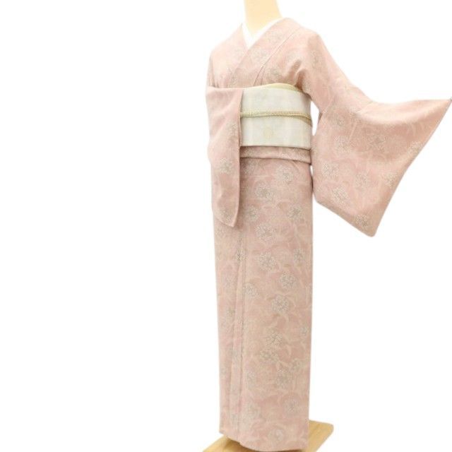 百華❀Y5032◇正絹 夏着物 紫陽花 居敷当付き 手縫い仕立て 絽 小紋