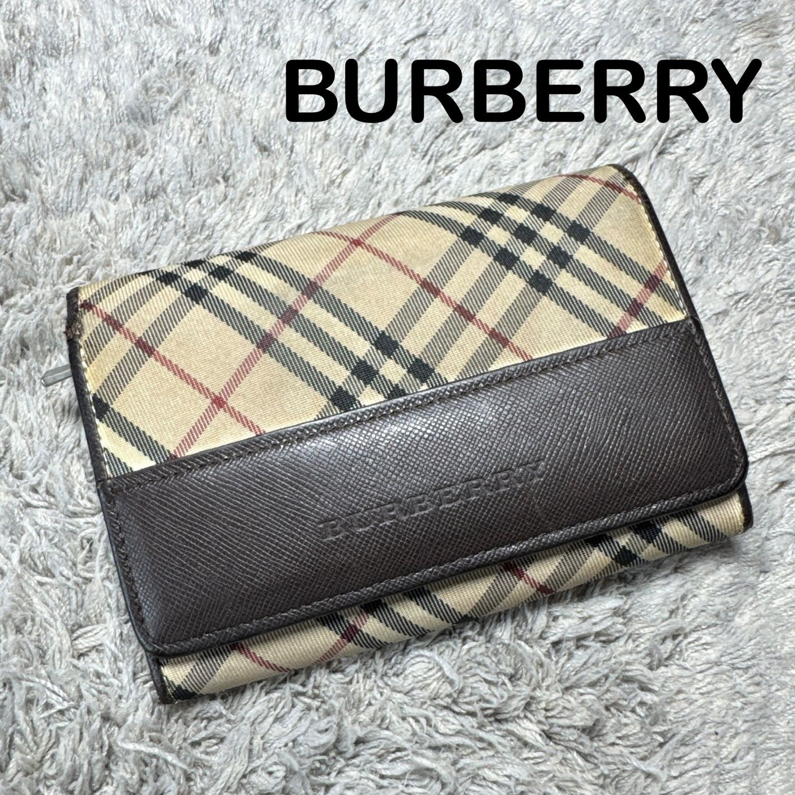 BURBERRY バーバリー 二つ折り財布 レザー ノバチェック - メルカリ