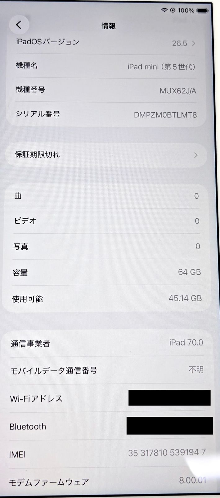iPad mini5 64GB シルバー バッテリー96% 中古 - メルカリ