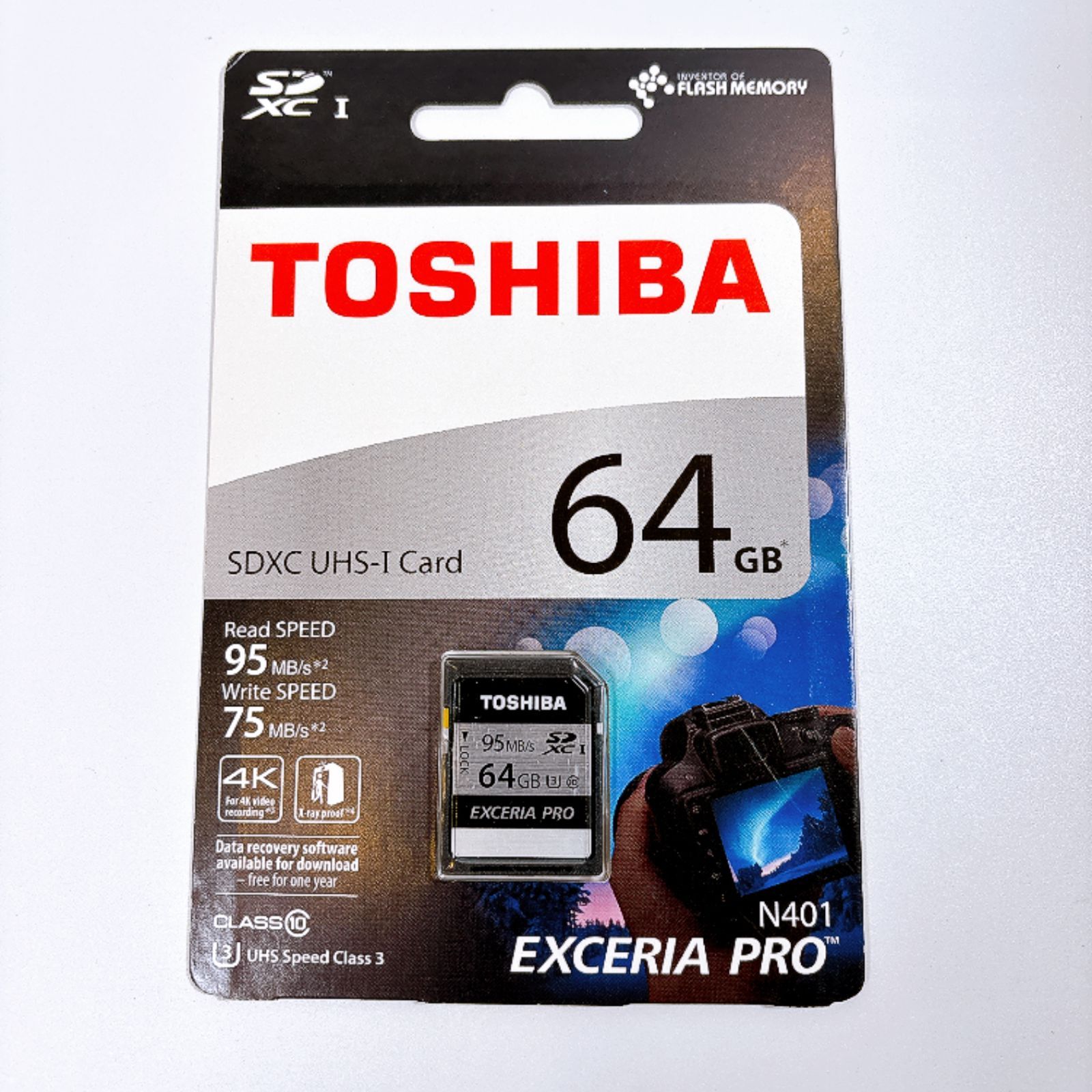 新品 東芝 エクセリアプロ SDカード 64GB N401 クラス10 4K対応 高速連写 日本製 国内正規品 SD-KU064G THN-N401S0640E4