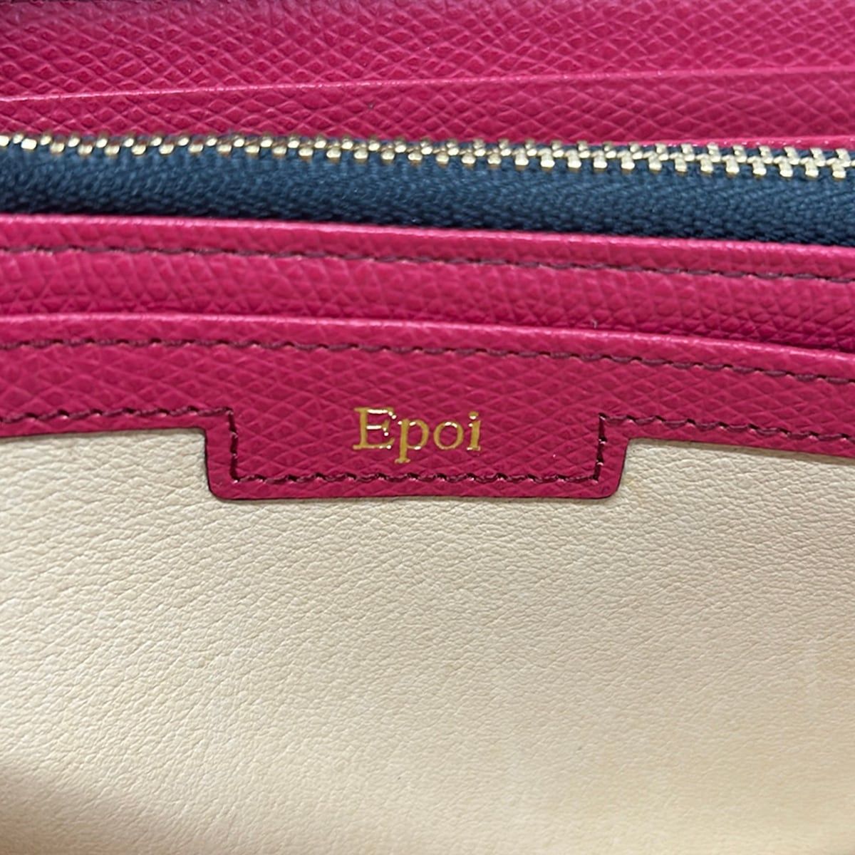 Epoi(エポイ) 長財布 - ピンク×黒 ラウンドファスナー/タッセル レザー