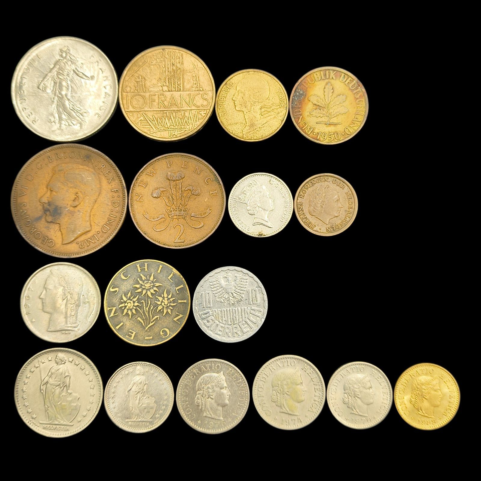 古銭　外国　　海外　外貨　旧硬貨　近代貨幣　まとめ　ヨーロッパ　銅貨　銭 ☆【海外古銭】ヨーロッパ 旧硬貨 まとめ売り 29枚 スイス/イギリス