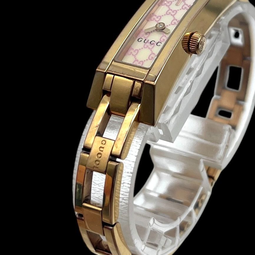 新品電池 稼働品 GUCCI グッチ レディース腕時計 110 Gリンク クォーツ
