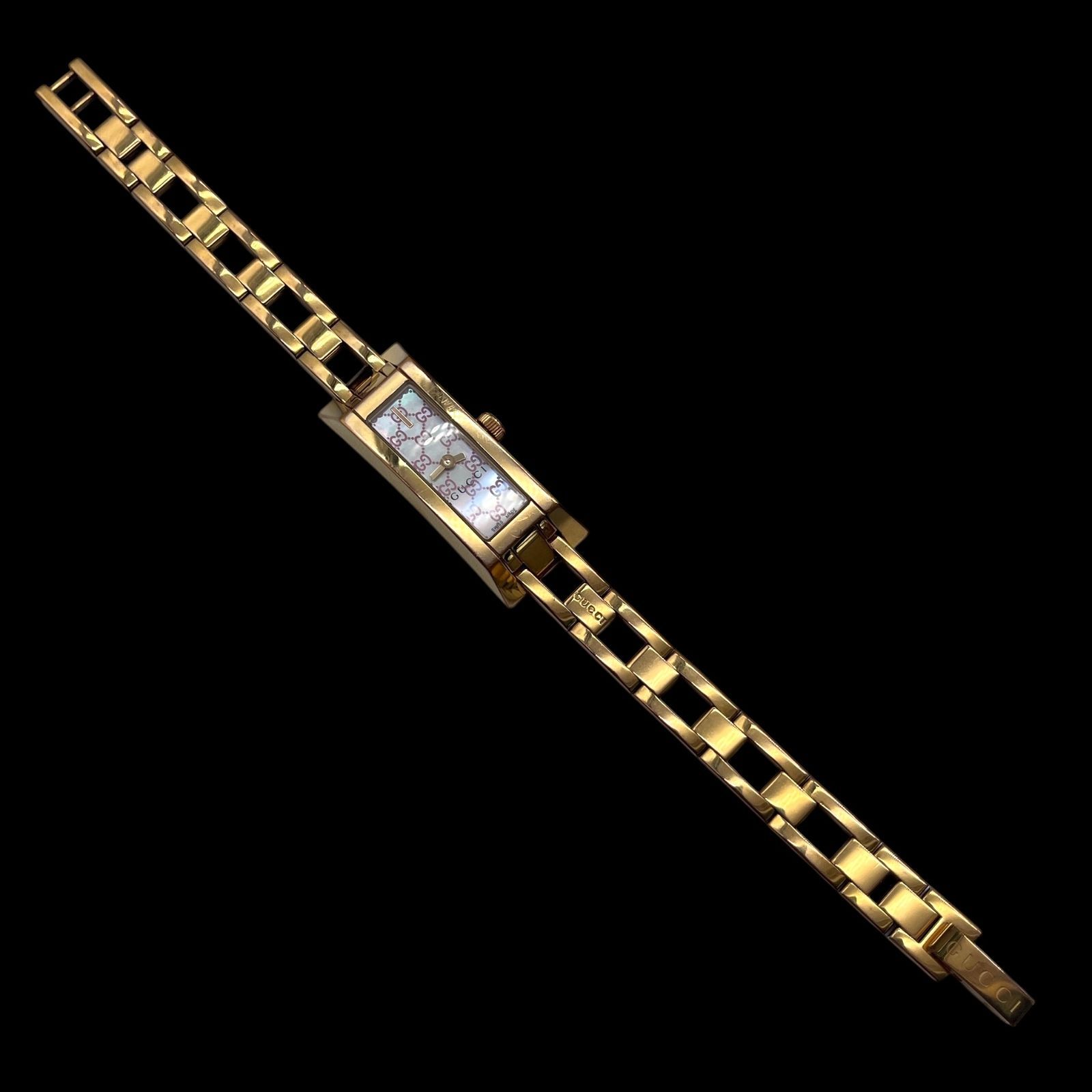 新品電池 稼働品 GUCCI グッチ レディース腕時計 110 Gリンク クォーツ
