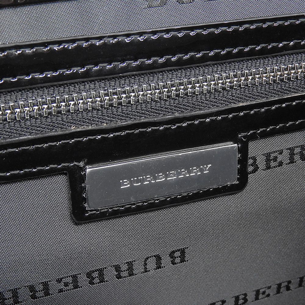 超美品 バーバリー BURBERRY バーバリー チェック エナメル ショルダー 