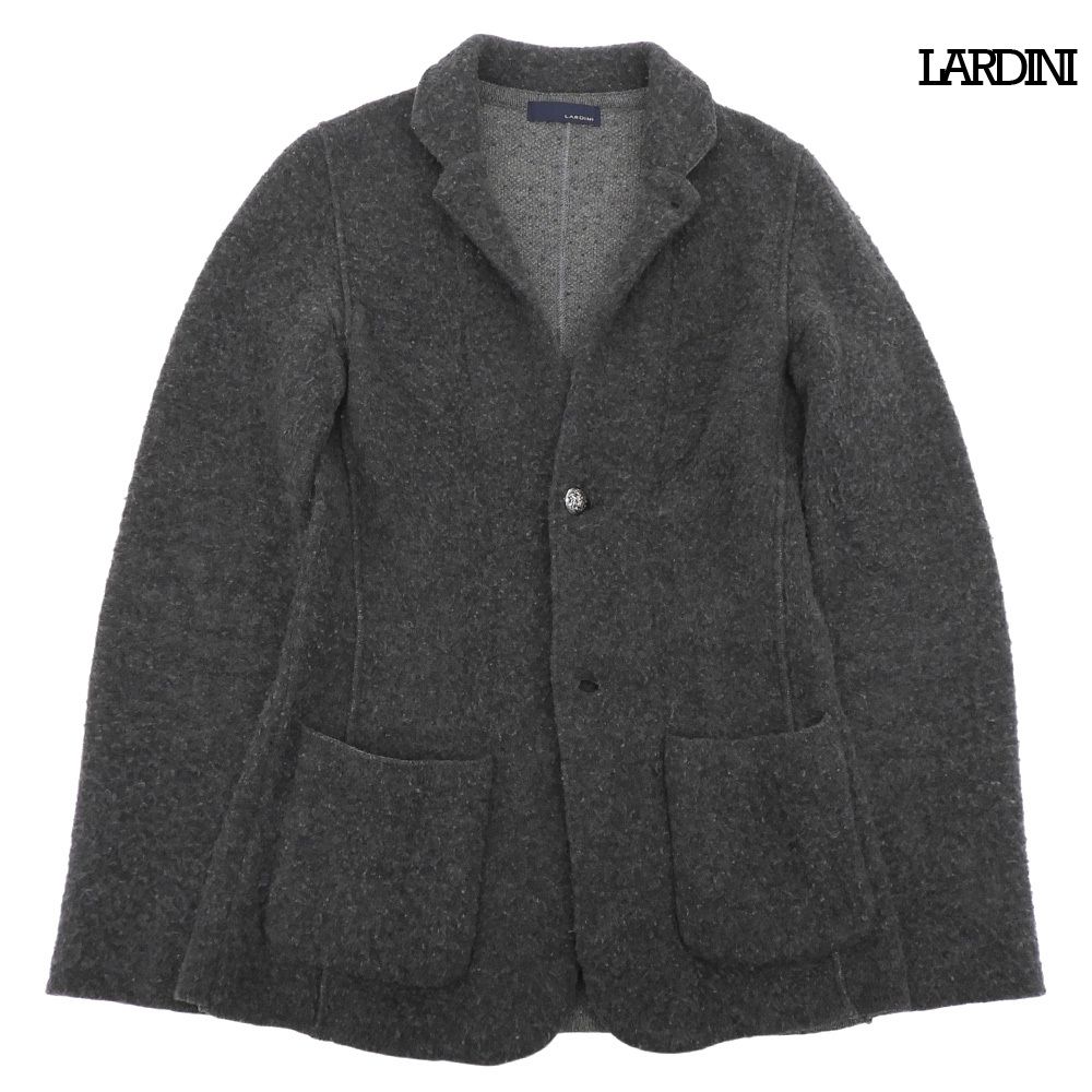 美品 ラルディーニ LARDINI JHLJM18 ウール ニット 2B テーラードジャケット サイズXS チャコール 美品 ラルディーニ LARDINI JHLJM18 ウール ニット 2B テーラード