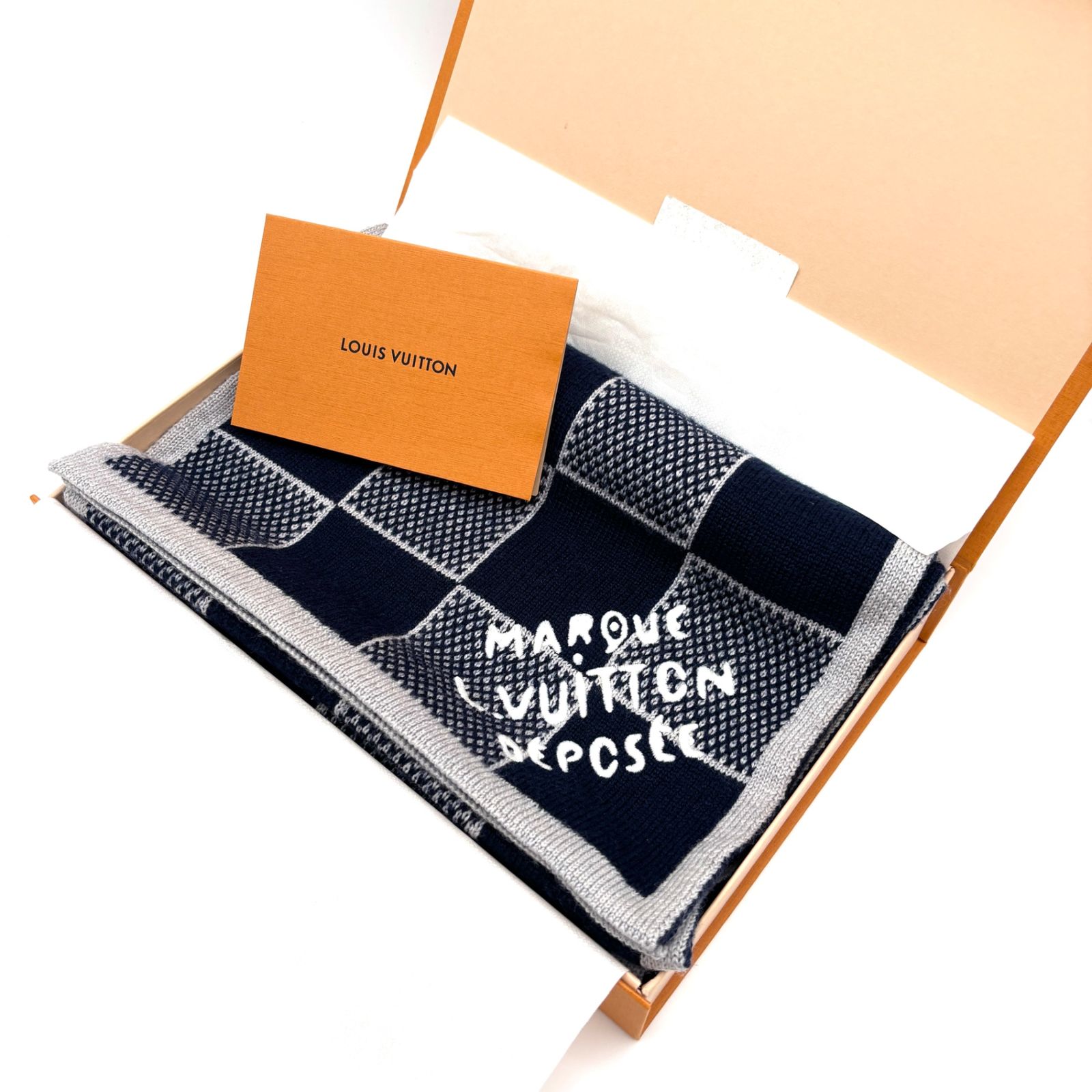 未使用保管品 ルイヴィトン LOUIS VUITTON ダミエ ヘリテージ マフラー