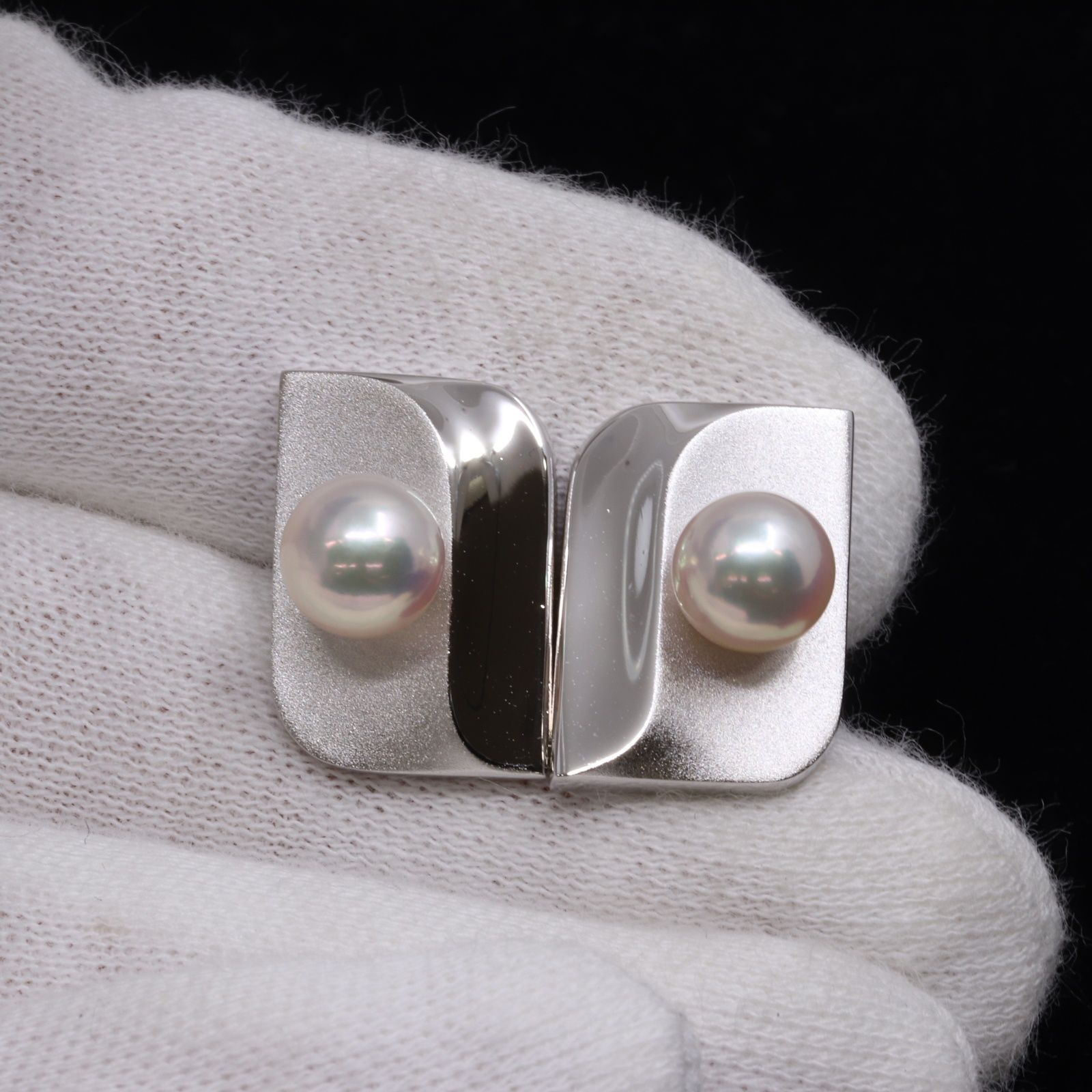 IT54VGCLAK3J TASAKI 田崎 SV パール ダイヤ D-0.04ct カフス タイ