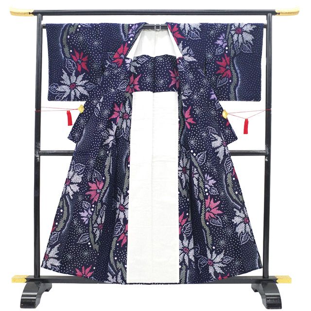 中古】 有松 浴衣 本場有松鳴海絞り 夏物 リサイクル ゆかた 絞り 木綿