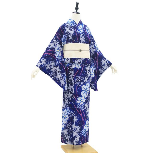 中古】 有松 浴衣 本場有松鳴海絞り 夏物 リサイクル ゆかた 絞り 木綿