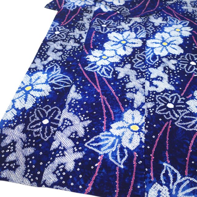 中古】 有松 浴衣 本場有松鳴海絞り 夏物 リサイクル ゆかた 絞り 木綿