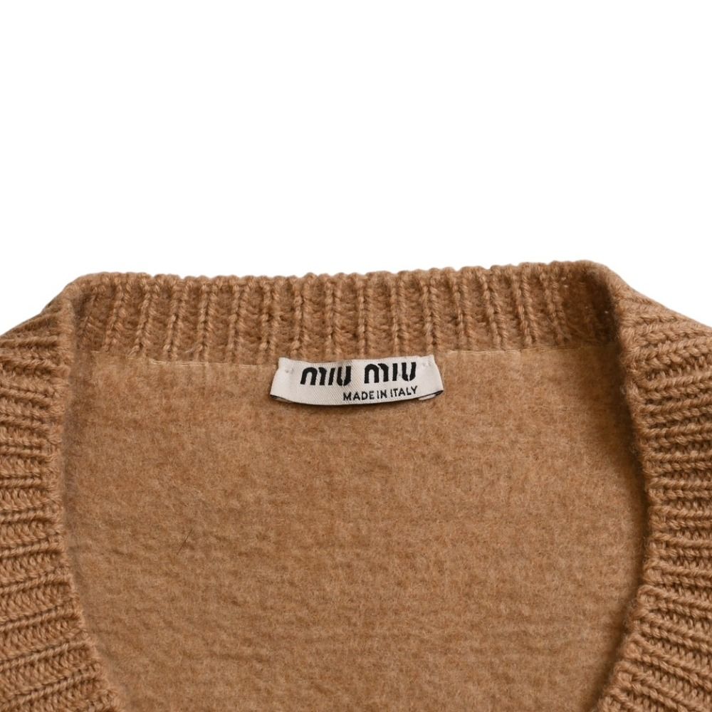 極美品 MIUMIU ミュウミュウ 半袖 Knit ニット ベージュ 0000ET