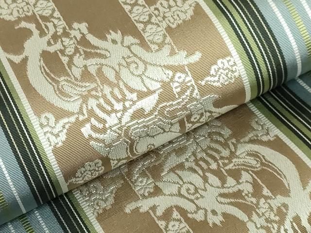 平和屋本店○極上 本場筑前博多織 両面 全通柄袋帯 龍 献上 逸品