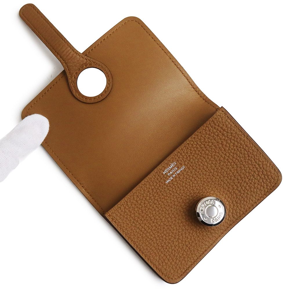 エルメス ドゴン トゴ Bronze Dore ブロンズドレ D刻印 カードケース