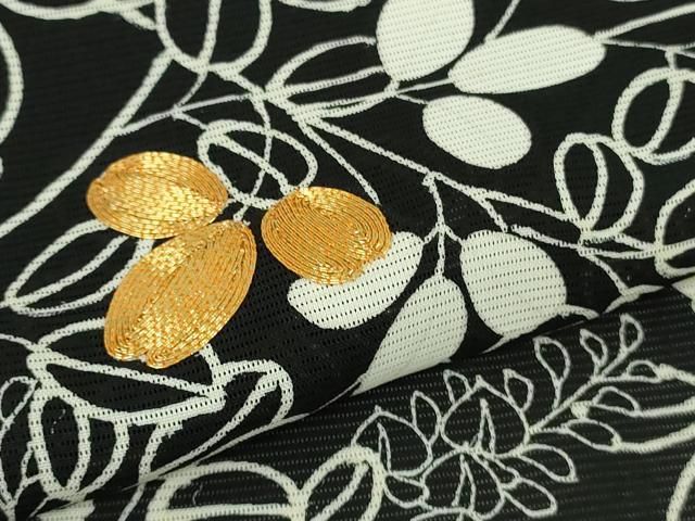 平和屋本店＊極上 夏物 訪問着 絽 駒刺繍 花萩文 黒地 金糸 逸品