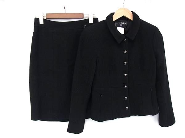 ■美品■ CHANEL シャネル 03A P22101V13105 ココマーク スーツ セットアップ ジャケット スカート 洋服 レディース ブラック系 FK3458 113,350円