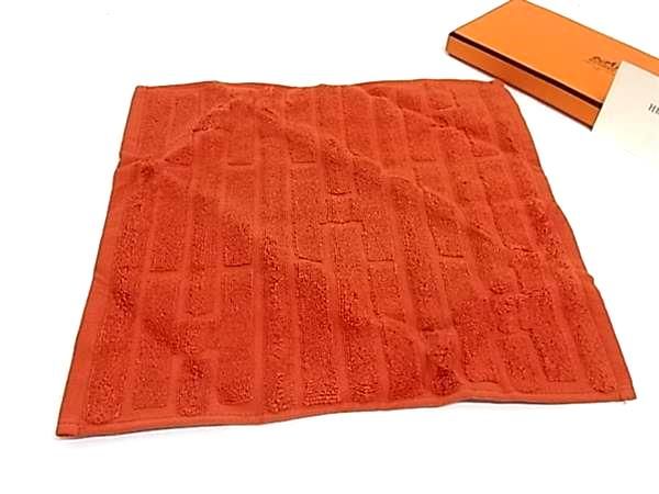 □美品□ HERMES エルメス ラビリンス コットン100％ ハンドタオル