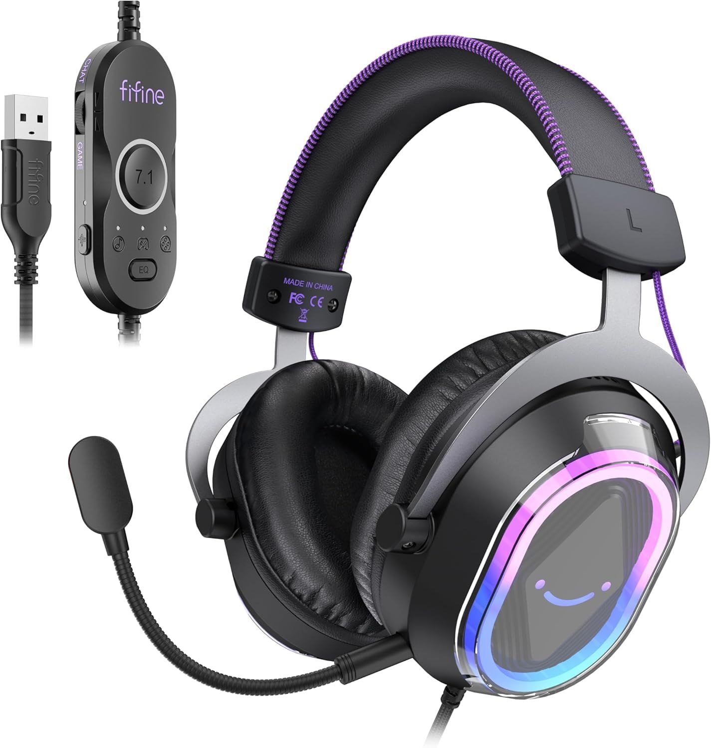 新品 FIFINE ゲーミングヘッドセット USB 有線接続 Game/Chat音声 