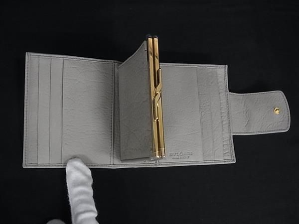 □新品同様□ BVLGARI ブルガリ コレツィオーネ レザー 二つ折り 財布