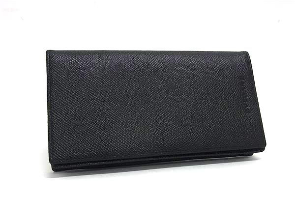 ■新品■未使用■ BVLGARI ブルガリ レザー 二つ折り 長財布 ウォレット 札入れ カード入れ メンズ ブラック系 FQ7988