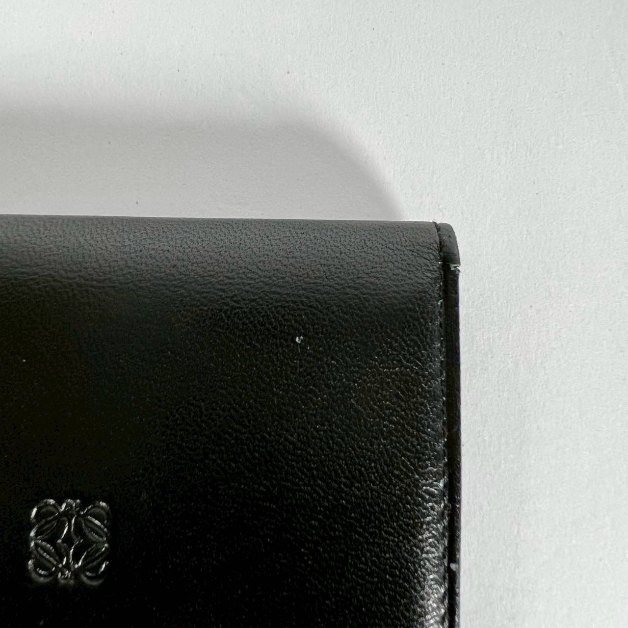 K-36 LOEWE ロエベ アナグラム カードケース パスケース ブラック レザー 64-10-260522 4-3