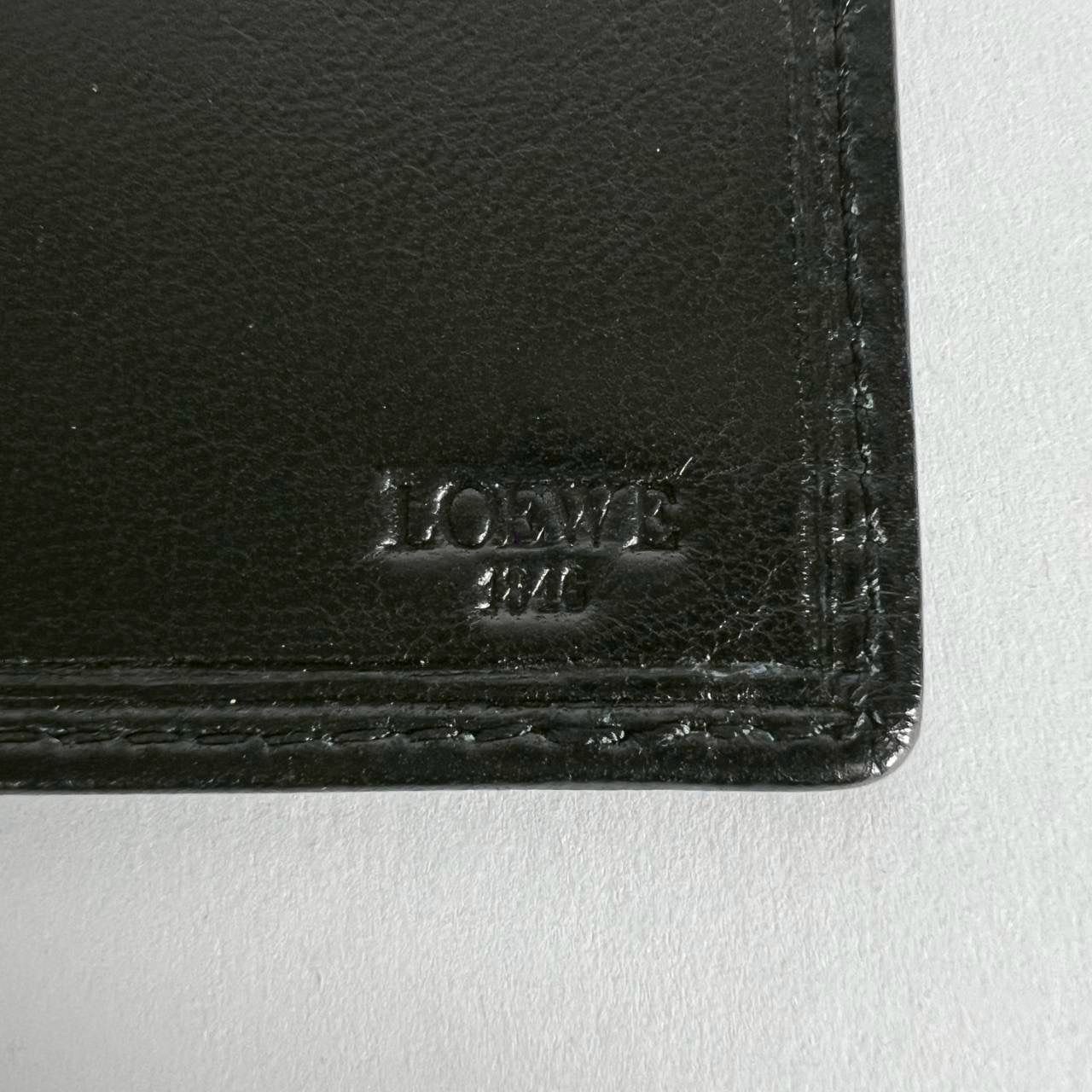 K-36 LOEWE ロエベ アナグラム カードケース パスケース ブラック レザー 64-10-260522 4-3