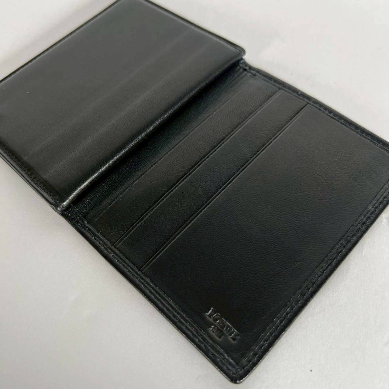 K-36 LOEWE ロエベ アナグラム カードケース パスケース ブラック レザー 64-10-260522 4-3