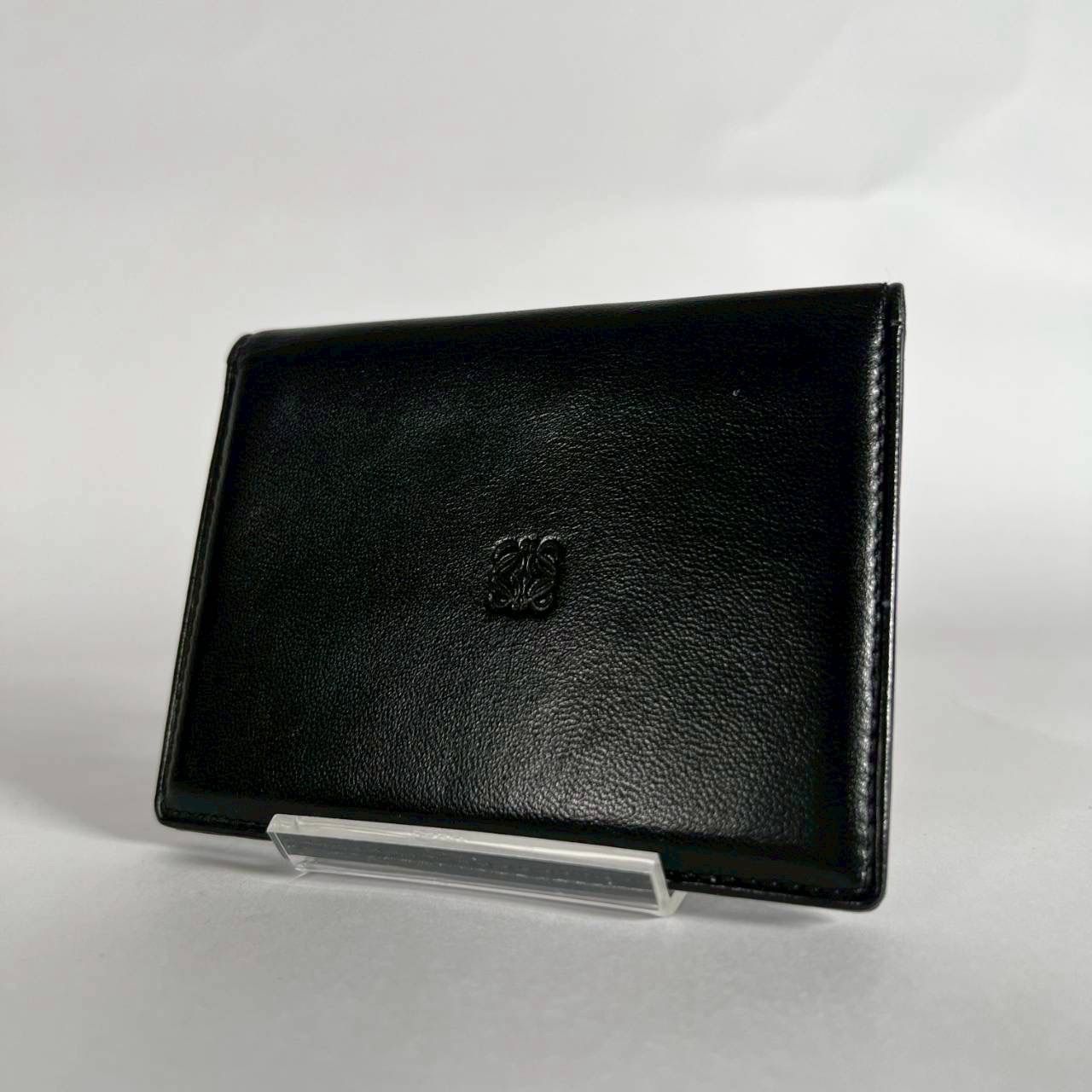 K-36 LOEWE ロエベ アナグラム カードケース パスケース ブラック レザー 64-10-260522 4-3