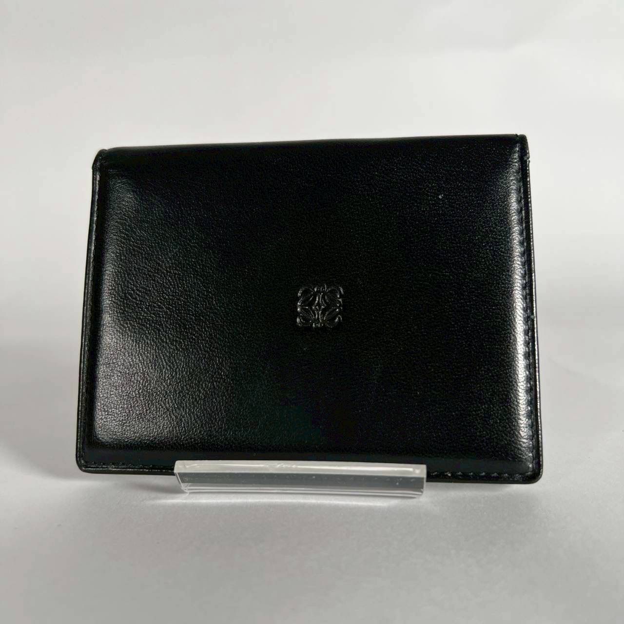 K-36 LOEWE ロエベ アナグラム カードケース パスケース ブラック レザー 64-10-260522 4-3