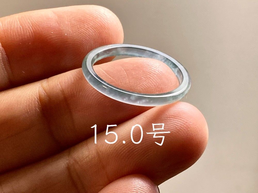 L18-36 細身 氷種 15.0号 グアテマラ産 A貨 本翡翠 くりぬき リング