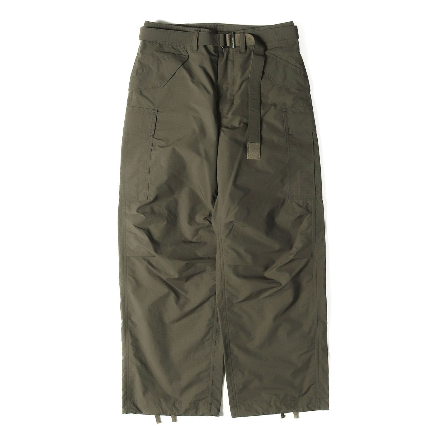 Sacai サカイ パンツ カーキ サイズ:0 | 24AW リップストップ カーゴ