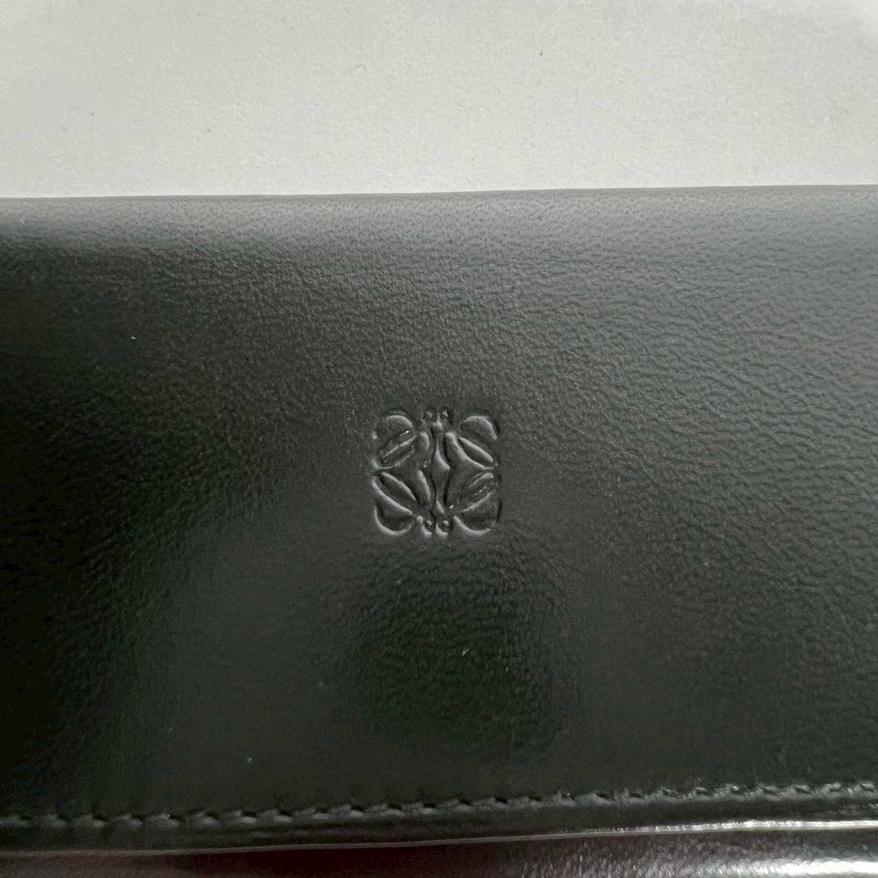 K-38 LOEWE ロエベ アナグラム キーケース 6連 ブラック レザー 保存袋 64-10-260522 4-4