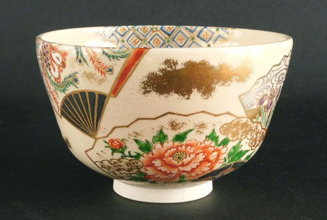 や*ん様 金色鳳凰の茶碗　宮川香雲　竜谷焼 宮川 光雲 色絵金彩 扇面に菖蒲牡丹桐花鳳凰 茶碗 - メルカリ