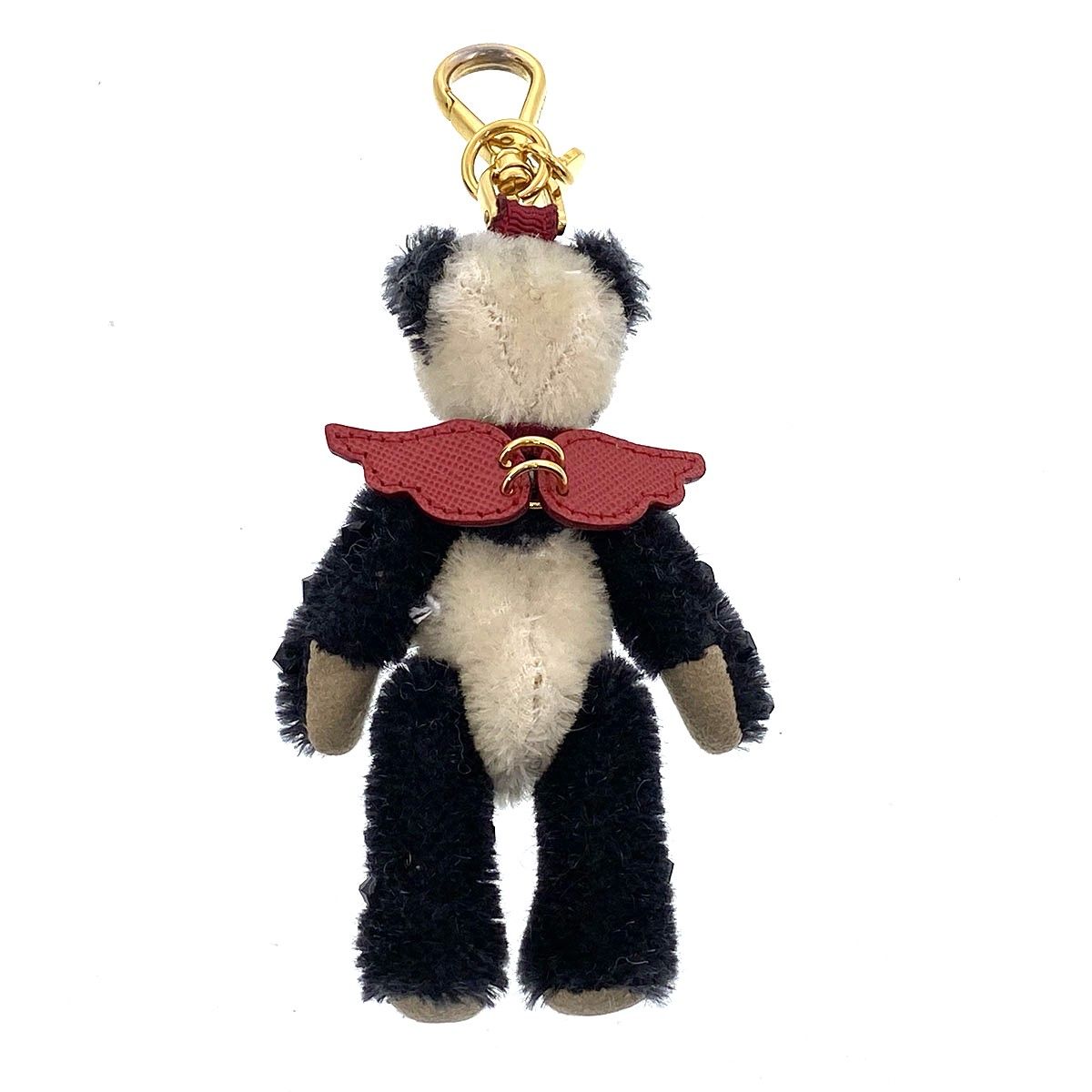 PRADA プラダ パンダ ラインストーン 羽 ハート ロゴプレート ベア