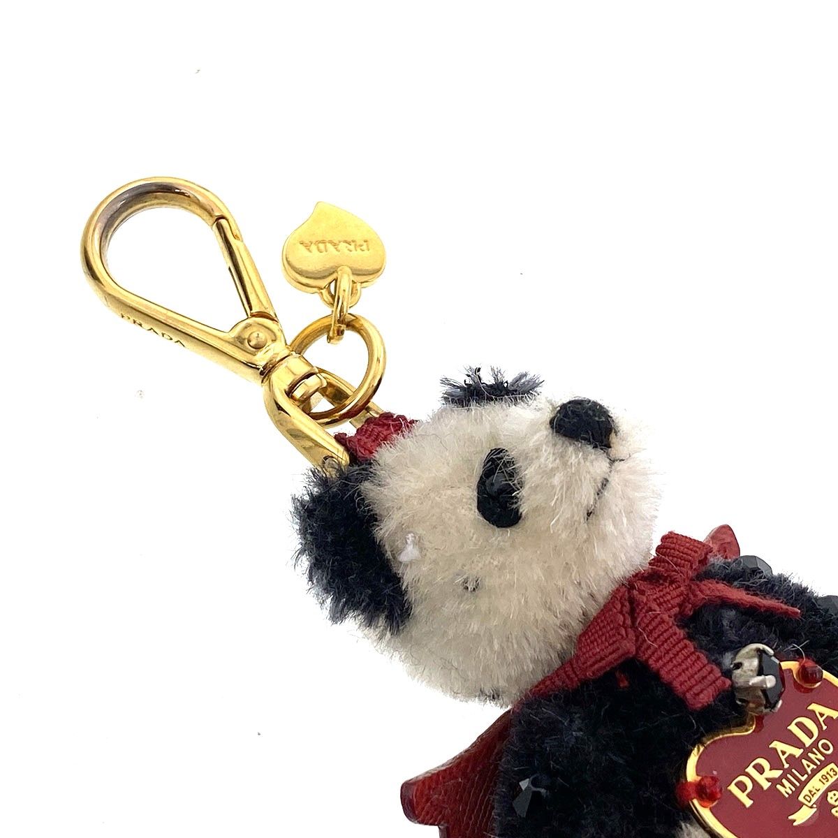 PRADA プラダ パンダ ラインストーン 羽 ハート ロゴプレート ベア
