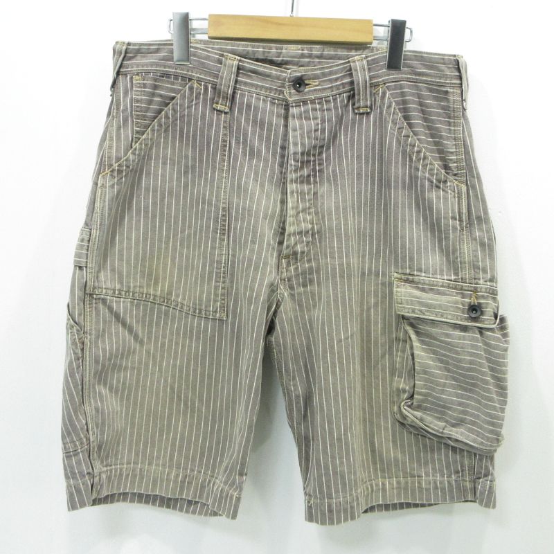 【三重本店】 中古 BOOTLEGGERS | ブートレガーズ ストライプ柄ショートパンツ ブラウン系 サイズ：34 【107】