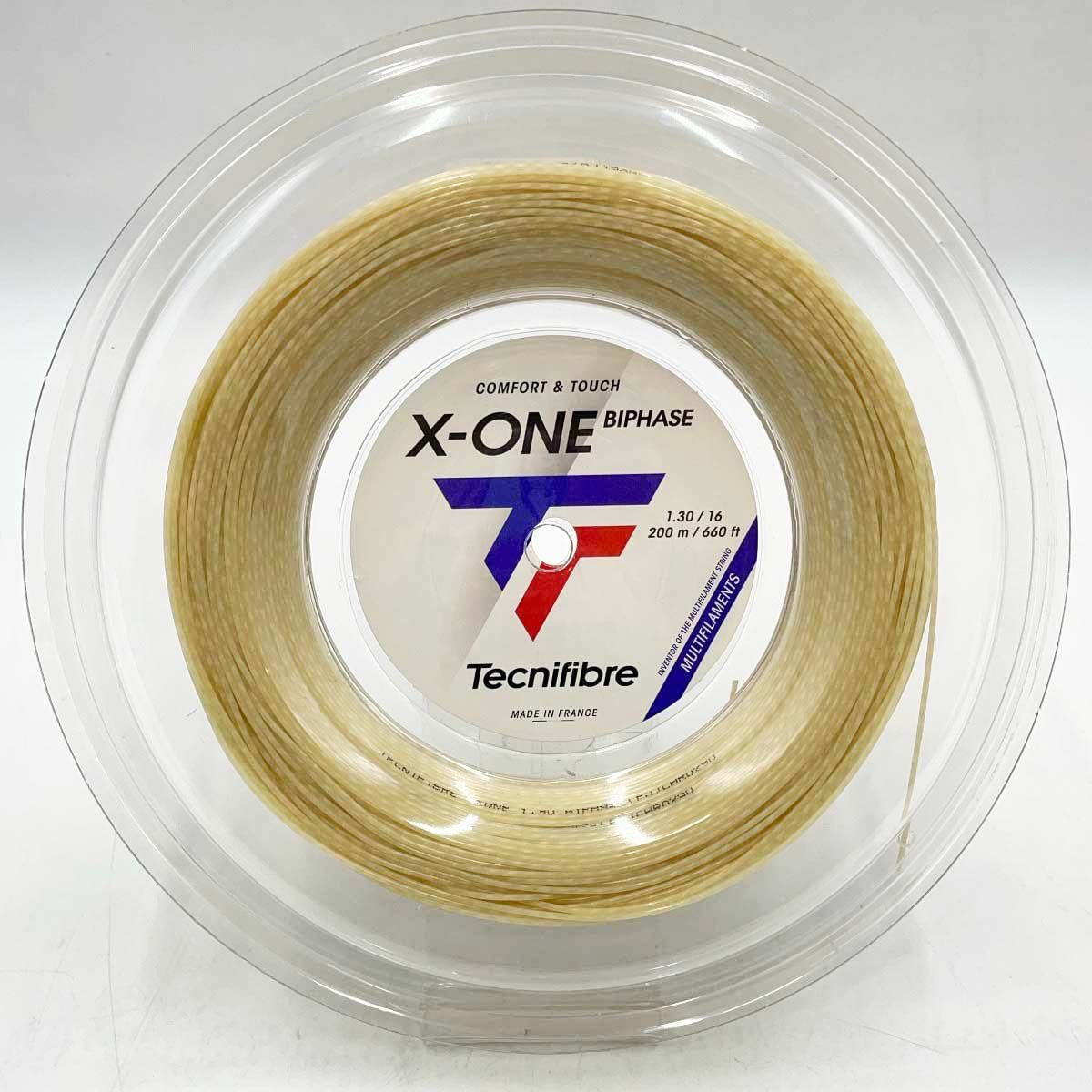 【未使用】テクニファイバー Tecnifibre X-ONE BIPHASE 1.30 硬式テニス ストリング ガット エックスワン バイフェイズ 200ｍ ロール ナチュラル 01RXO130XN 1.30mm