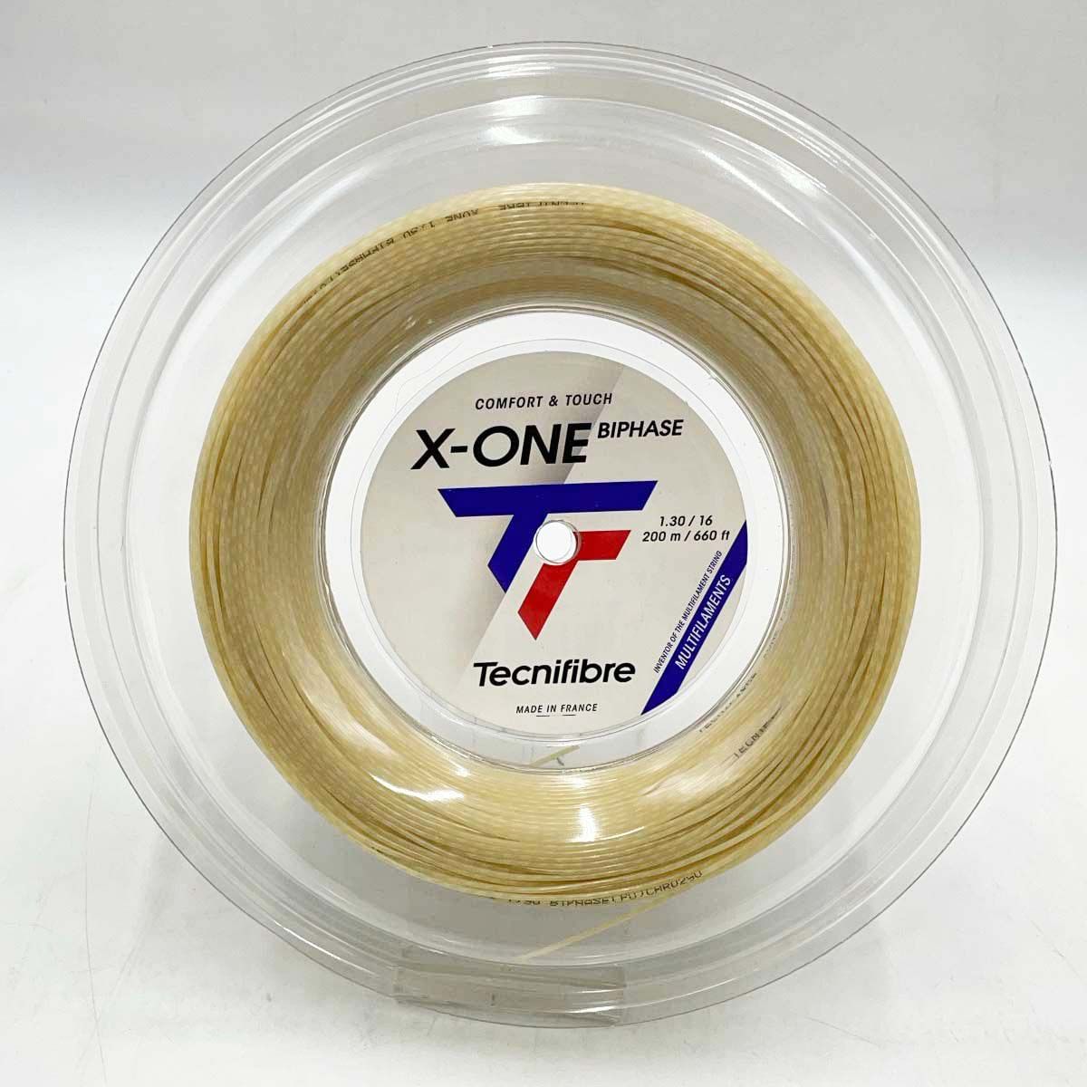 【未使用】テクニファイバー Tecnifibre X-ONE BIPHASE 1.30 硬式テニス ストリング ガット エックスワン バイフェイズ 200ｍ ロール ナチュラル 01RXO130XN 1.30mm
