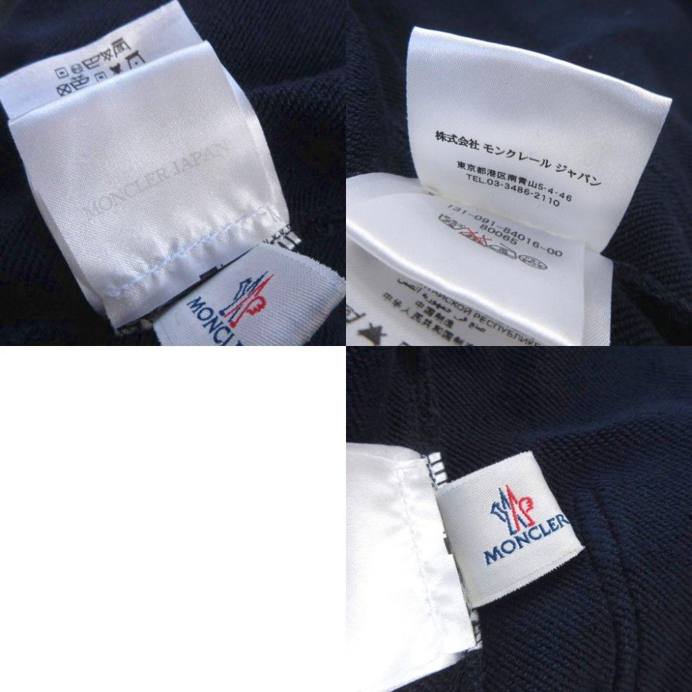 モンクレール MONCLER ポロシャツ 半袖 ロゴワッペン 鹿の子 M