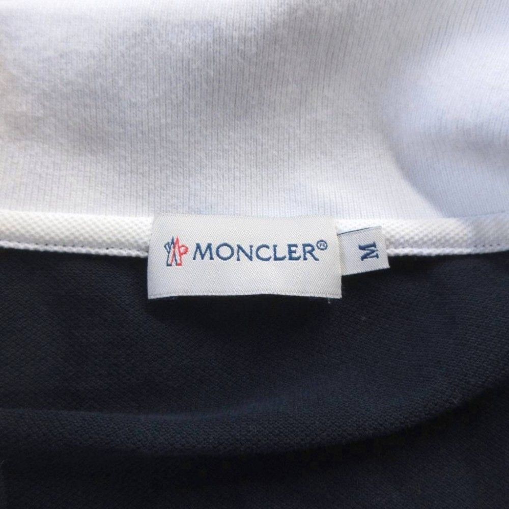モンクレール MONCLER ポロシャツ 半袖 ロゴワッペン 鹿の子 M